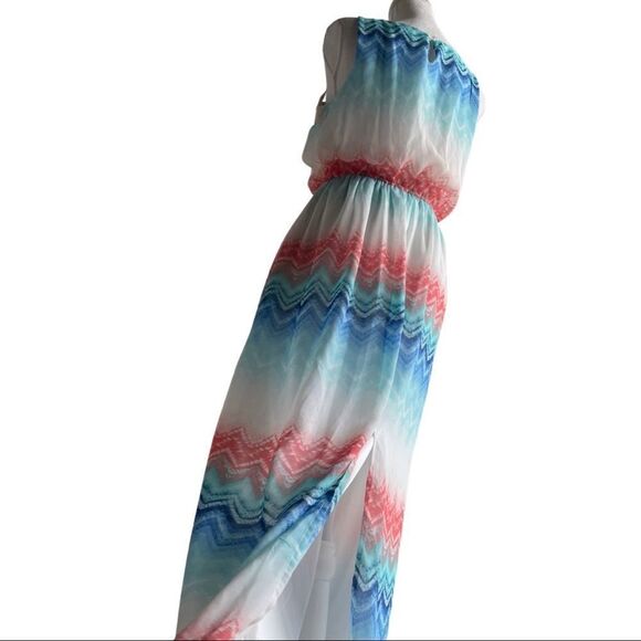 LILY ROSE pastel color, maxi dress with crochet accent neckline - Picture 7 of 8